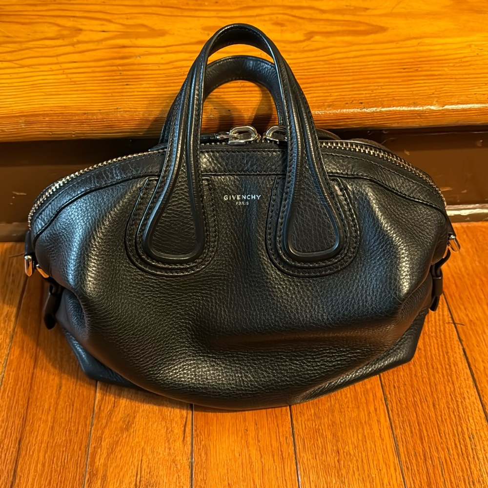 Givenchy Nightingale Satchel Pebbled Leather Black